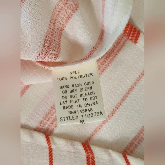 Everly Top NWOT Women's Size Medium Orange Stripe Tart Deco Halter - Picture 6 of 6